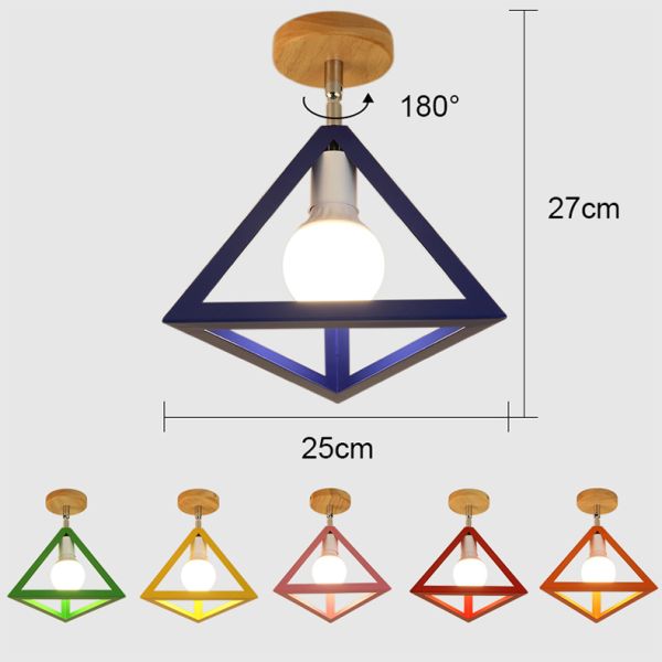 E27 Led Ceiling Light Industrial Nordic Modern Ceiling Lamp for Living Room Bedroom Decor Wood Cube Earth Lamp(WH-WA-58)