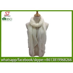 China factory direct supply crinkle white wrinkle spring summer thin scarf100*180cm 100% Polyester pashmina keep fashion
