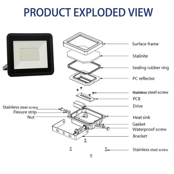 Slim Outdoor Garden LED Flood Lights 30w 50w 100w LED Floodlight Ip65