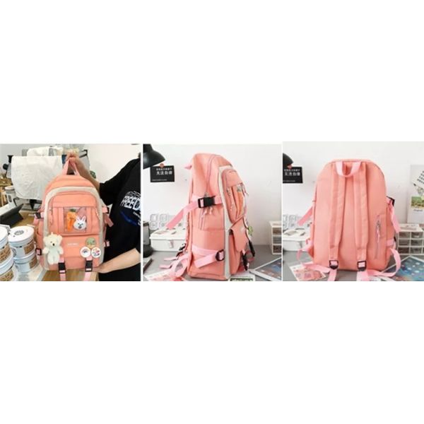 1.41 Inch Pink School Backpack Sets Girls Boys 5pc Backpack Set