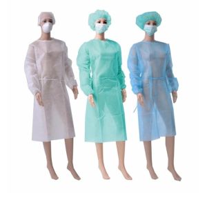 PP Disposable Medical Gowns Anti Alcohol With Eastic / Knitted Cuffs