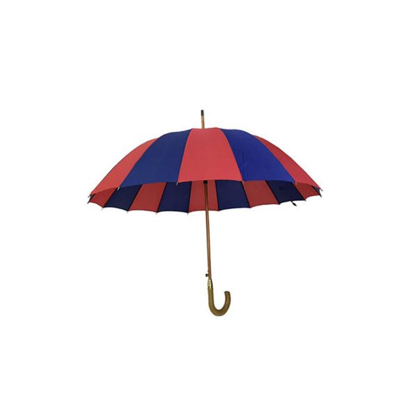 Buy Lightweight Red Blue Wooden Handle Umbrella Wind Resistant Strong Sturdy at wholesale prices