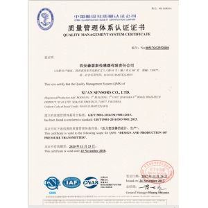Xian Sensors Co.,Ltd. Certifications