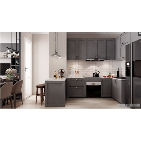 20mm Oak Modern Modular Kitchen Cabinets Muebles Cocina For Villa Use