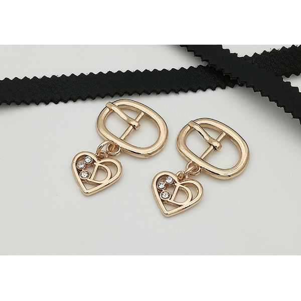 Zinc Alloy Small Metal Buckles , Oval Shape Shoe Buckle Clips Abrasion