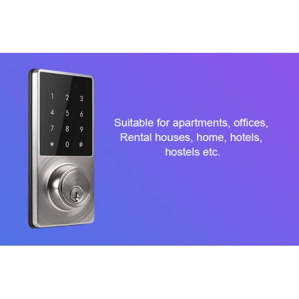 Bluetooth 4.1 LR6 Alkaline Batteries Powered Smart Door Lock For Home