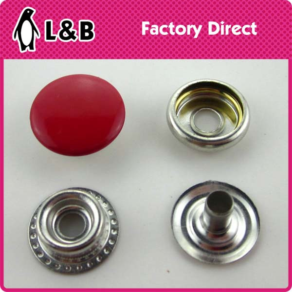 Custom 15mm 12.5mm stainless Steel Classic Four Parts metal Spring Ring Snap Button