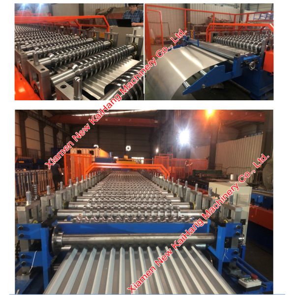 Cladding wall roll forming machine, for factory building, wall panel with scew clipping