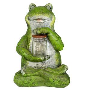 1 AA Batteries 14 Inches Solar Frogs Garden Figurines