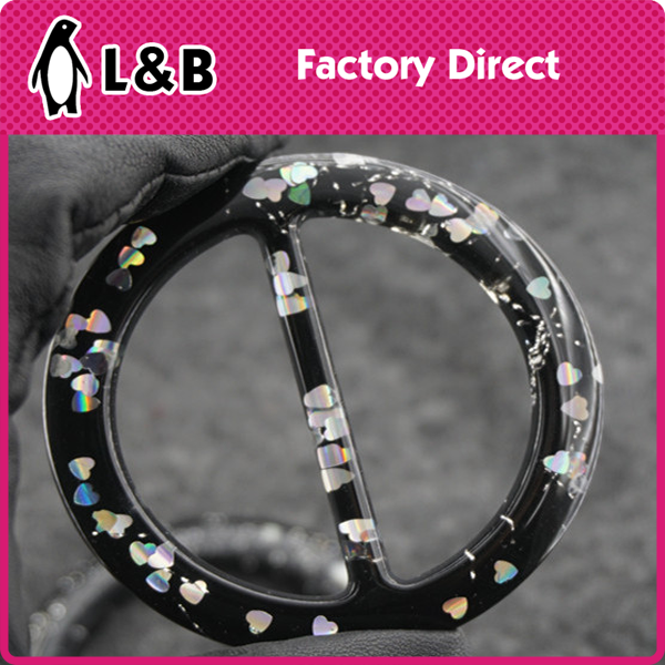 popular sequins various plastic/resin toggles resin buckle for coat belt