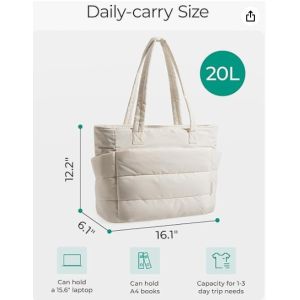 BAGSMART Women's Handbag, Lightweight and Fluffy Handbag, Multi-compartment