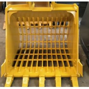 Yellow / Black Excavator Skeleton Bucket For Ditching Cleaning And Sieving With