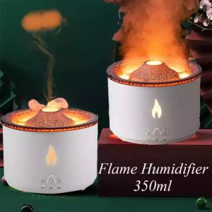 1 Sample Ok Volcano Flame Humidifier Led Color Flame Effect Ultrasonic Aroma Oil