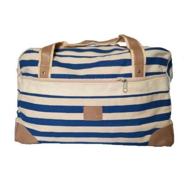 Buy Large Capacity Washable Stripes Canvas Travel Duffle Bag at wholesale prices