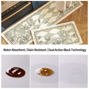 Non Slip Waterproof Kitchen Door Rug Mat for Anti Fatigue Washable Teppich Floor