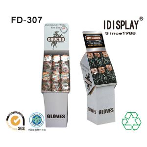 Big Pocket Merchandising Cardboard Floor Displays / Foldable Display Stand
