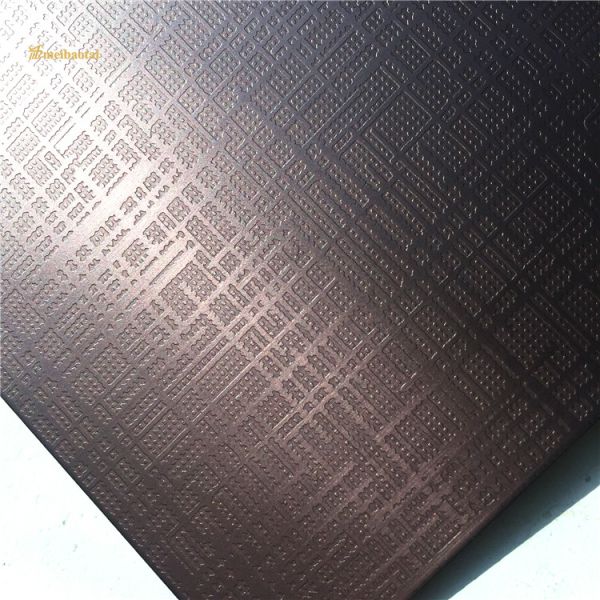 4*8FT Elegant Lines Etched Stainless Steel Sheet Black Pattern Oem