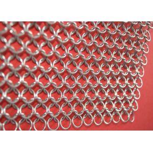 Custom Pan Stainless Steel Chainmail Scrubber 10mm Outside Diameter , Eco