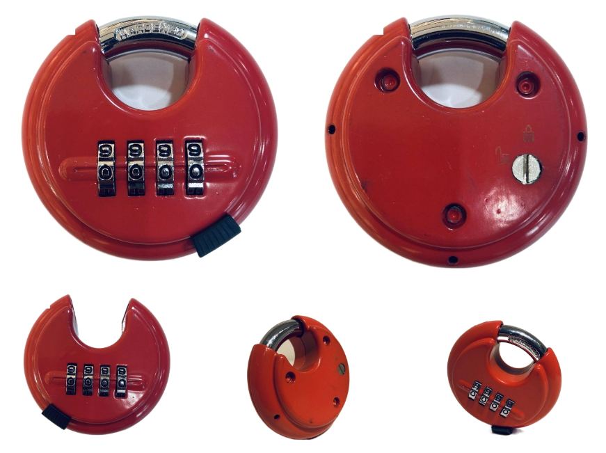 70mm Red Discus Lock Trailer 4 Digit Combination Padlock ' Choice for Trailer Parts