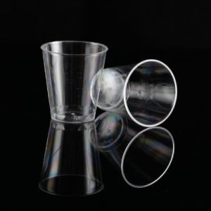 1.5OZ Transparent Hard Material PS Plastic Cups With Customized LOGO For Juice