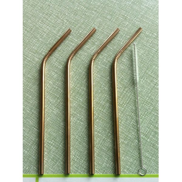 Buy Gold 304 Stainless Steel Drinking Straws at wholesale prices