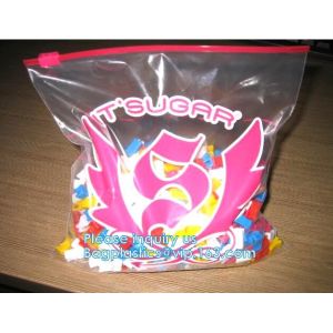Biodegradable compostable Double Zipper Bag Ldpe Cartoon Zip lockk Bag With Logo