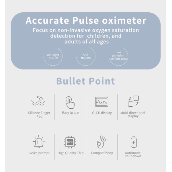 Hospital Fingertip Pulse Oximeter Accurate Blood Oxygen Saturation Monitor