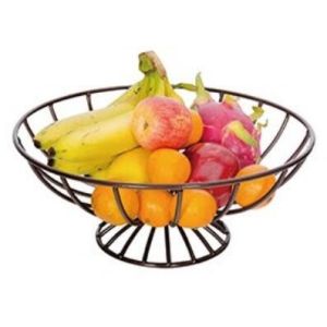 Living room accessories circular shape powder coated kitchen metal storage fruit
