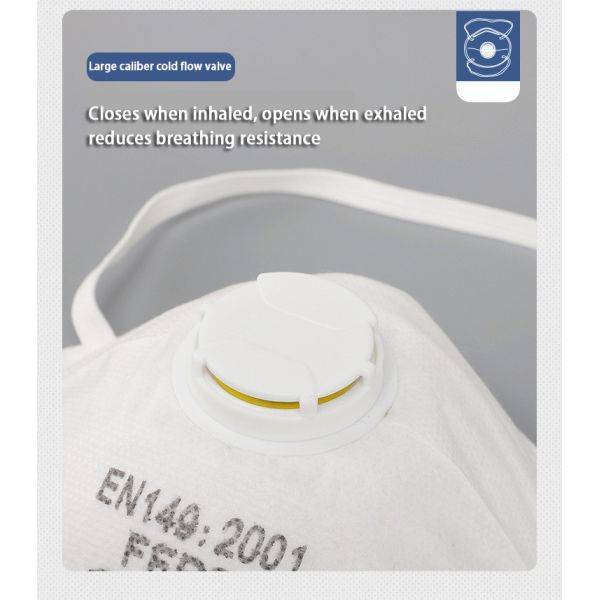 Head Mounted Valved Dust Mask , Protective FFP2 Filter Mask Non Woven Fabric