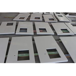 Aimerican Customized Counter Kitchen Tops Prefabricated White Artificial Quartz Stone