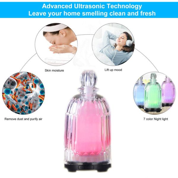 150ml Glass Ultrasonic Air Humidifier Purifier