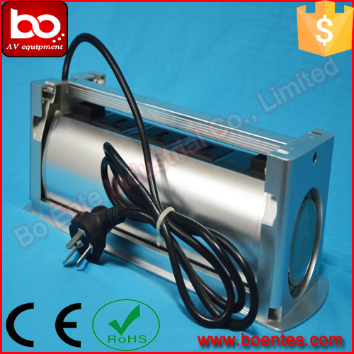 Conference Tabletop Hidden Electric Rotating Power Outlet Box / Desktop Revolving Cable Cubby