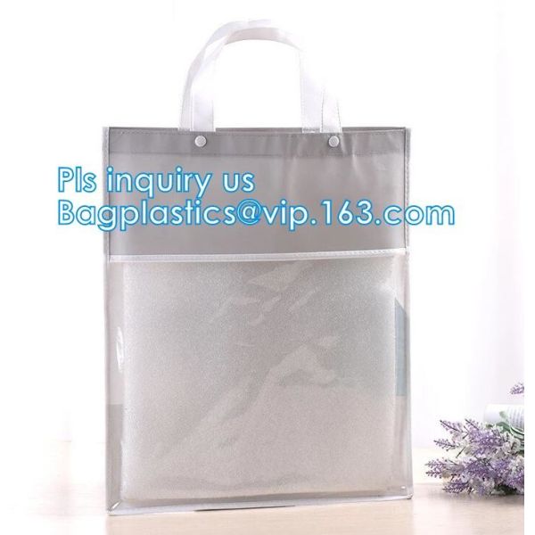 fashion custom pvc shopping bag with your logo, eco-friendly transparent
