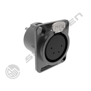 Black XLR Audio Video Female Connectors 4-Pin 4-Pole Plug Socket Zinc Alloy