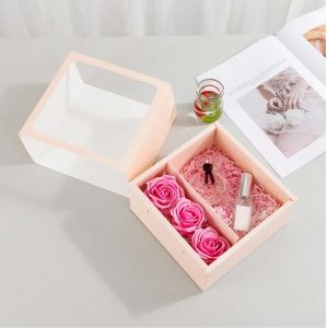 Gift Craft Industrial White Transparent PVC Window Drawer Folding Mothers Day