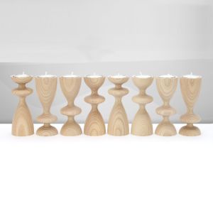 China Decoration Ash Wood Candle stick/ Natural Wood Candle Holder on sale