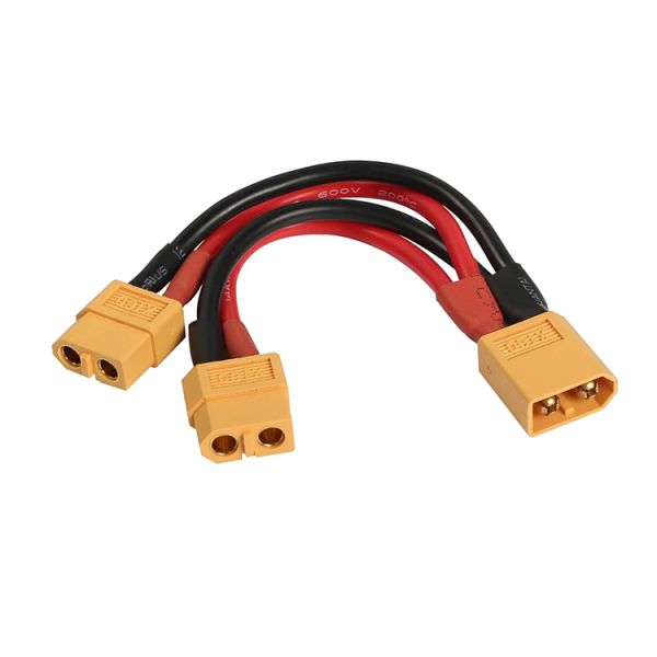 14AWG XT60 1 Male to 2 Female Y Splitter Extension Cable for RC Lipo Battery