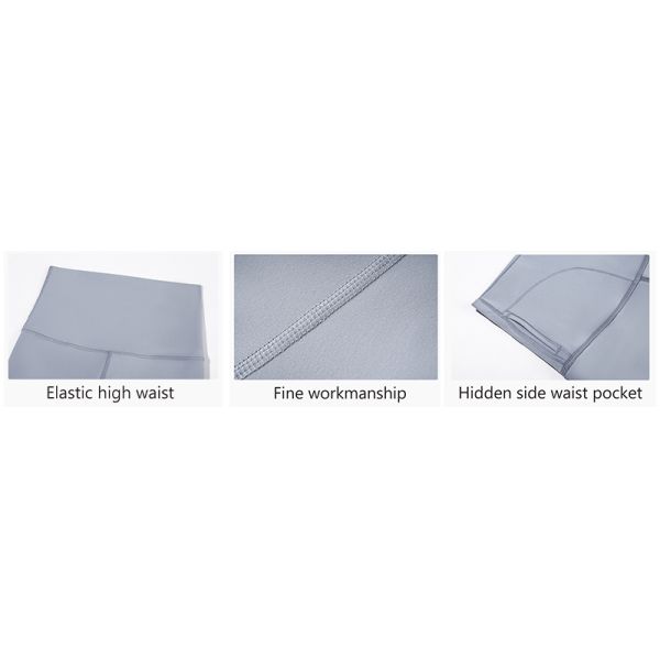 High Waist Nude Yoga Training Capri Pants With Hidden Side Pockets