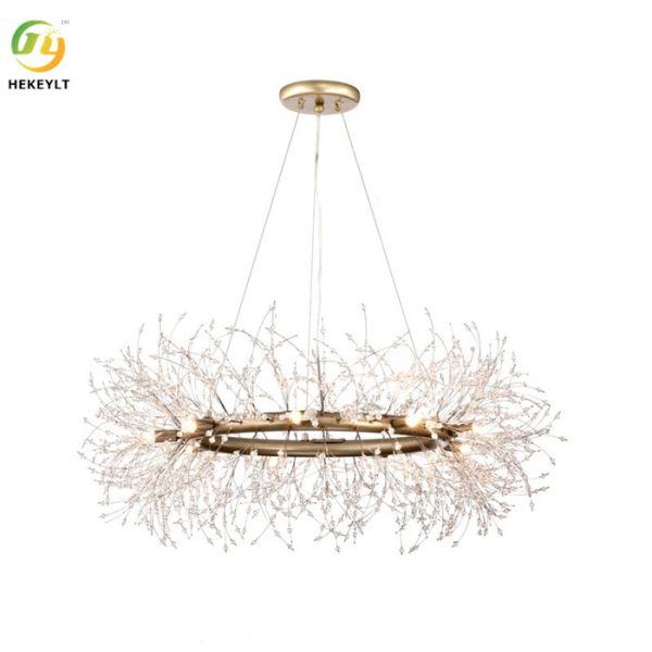 Buy 9 Light Acrylic Metal Chandelier Glass Pendant Light Clear Beads Firework at wholesale prices
