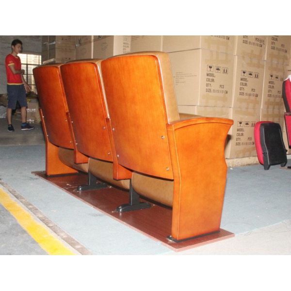 Low Back Synthetic Leather Auditorium Movie Theater Seats / Church Folding Chairs
