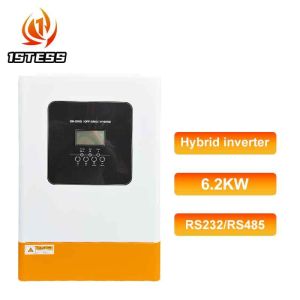 Quality 48V Single Phase Hybrid Solar Inverter 5.5kW 6.2kW Off Grid Pure Sine Wave MPPT For Self Consumption And Grid Feed In for sale