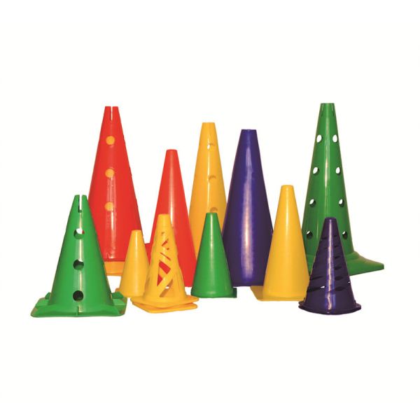 Outdoor Exercising Cone Football Marker Soccer Sport Marker Cones With Holes PP