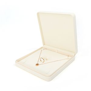 White Leather Jewelry Box big Jewelry Set Packaging With Customized Logo