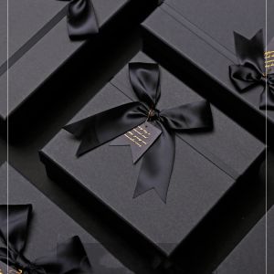 Spot Wholesale Gift Box Black Bow Gift Box Top And Bottom Lid Gift Box Ribbon
