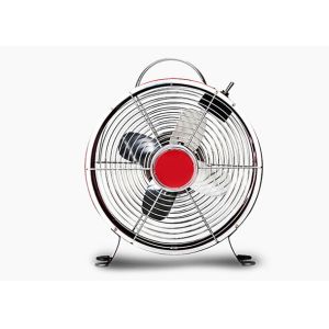 Quality Quiet Decorative Retro Electric Fan 2 Speed 4 Blade Metal Carry Handle for sale