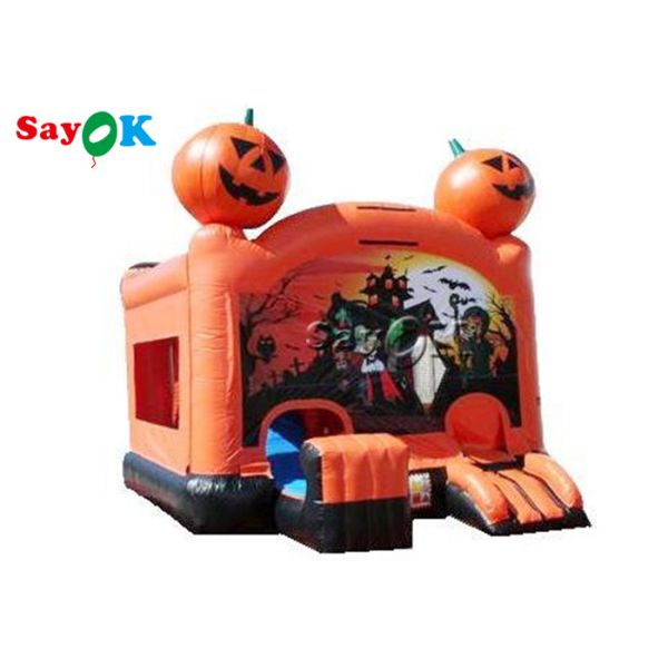 Buy Halloween Pumpkin Inflatable Bounce House Silk Printing at wholesale prices