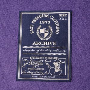 China White Center Fold Cotton Neck Woven Garment Labels Main Lables on sale