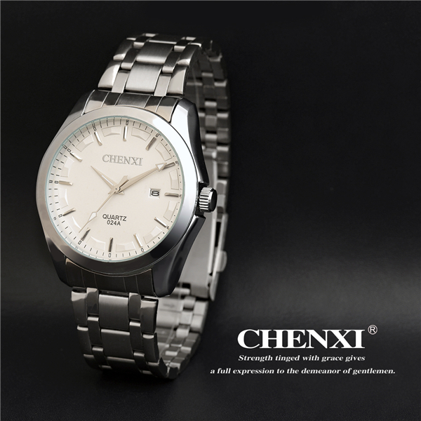 C024A PayPal Accepted Stainless Steel Case Back Strap Cool Business Man Quartz Watch Mens