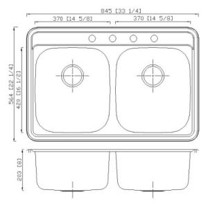 3322 Professional 4 - holesfacucet kitchen sink handmade outdoor sink stainless