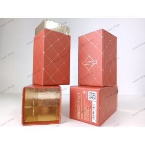 Recyclable Rectangular Cosmetic Paper Tube Orange For Gift